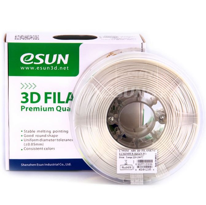 Фото нить для 3D-принтера eSUN 3D FILAMENT ABS LUMINOUS GREEN 1.75 мм